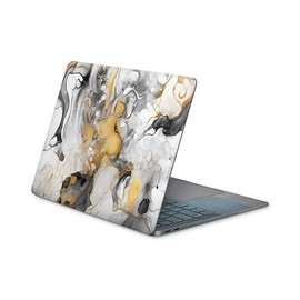 Skins4u Laptop Aufkleber, Notebook Skin Schutzfolie, Seidenmatt, Kratzfest, Blasenfrei, Selbstklenend Vinylfolie Rückstandslos Entfernbar 10 bis 17 Zoll Laptops (Marmor Gold Light, 41,5 x 29,0cm)