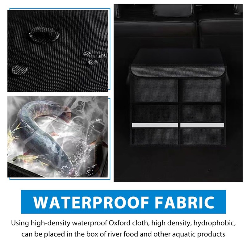 BWBWND Car Trunk Organizer With Lid, 28L Collapsible Waterproof Oxford