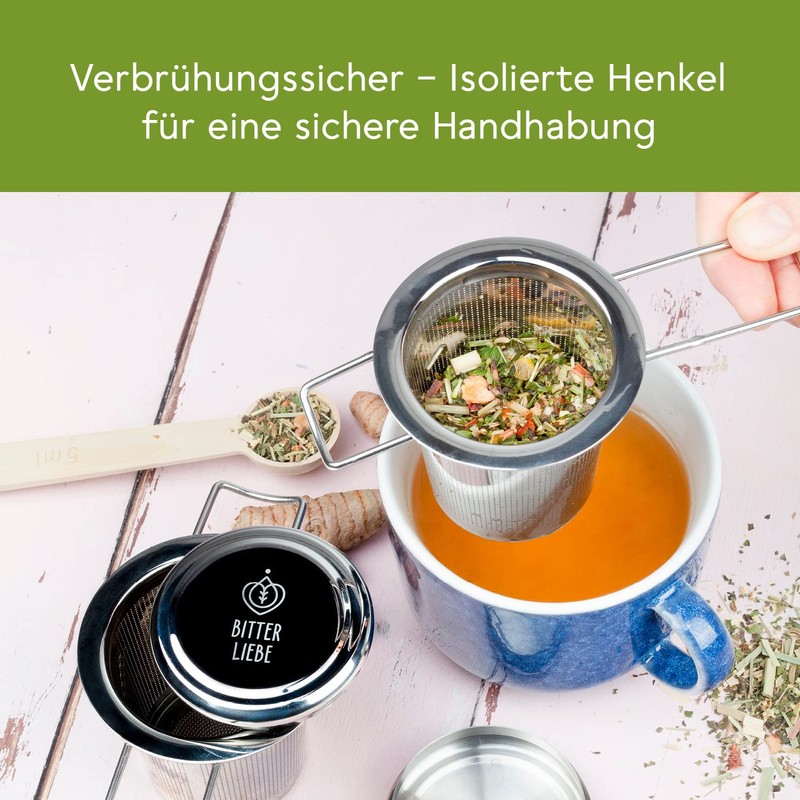 BitterLiebe® Tea Strainer for Loose Tea with Stainless Steel Drip