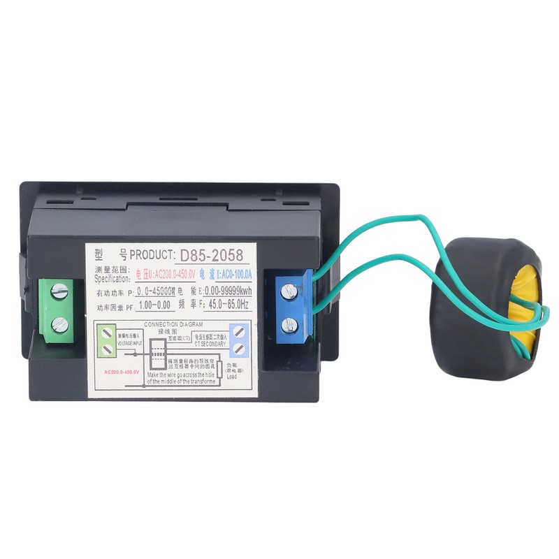 Power Monitor Single Phase LCD Digital Display Voltage Current Meter