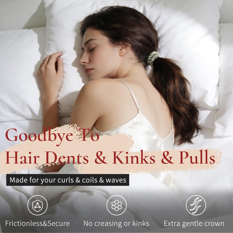 Silk Hair Ties for Women, 0.4 Inch Wide, 6A 100%