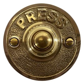 PRESS Retro Push Button Doorbell in Brass (Brass)