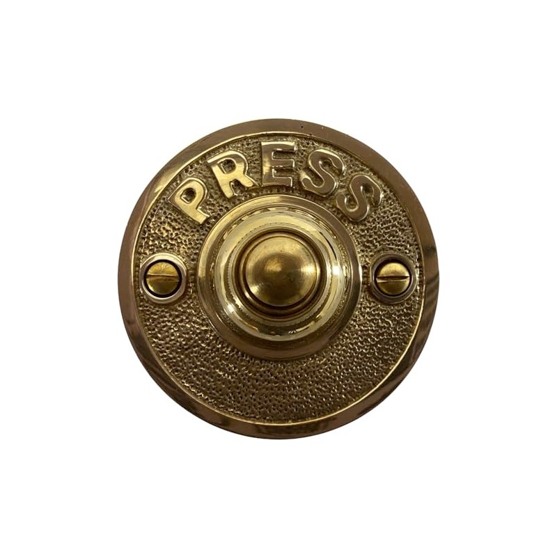 PRESS Retro Push Button Doorbell in Brass (Brass)