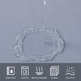 Furlinic Schmaler Duschvorhang für Eck Dusche und Kleine Badewanne, Badvorhang Textil aus Polyester Stoff schimmelresistent Wasserabweisend und Waschbar Grau Blau 85x180 mit 6 Duschvorhangringen.