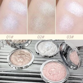 K'APEINE Paleta de maquillaje iluminador, paleta de maquillaje facial de alto brillo, sombra de ojos con purpurina única, acabado blanco brillante, po