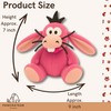 Pawcratean 7 Inch Red Rabbit Dog Plush Toy with Squeaker