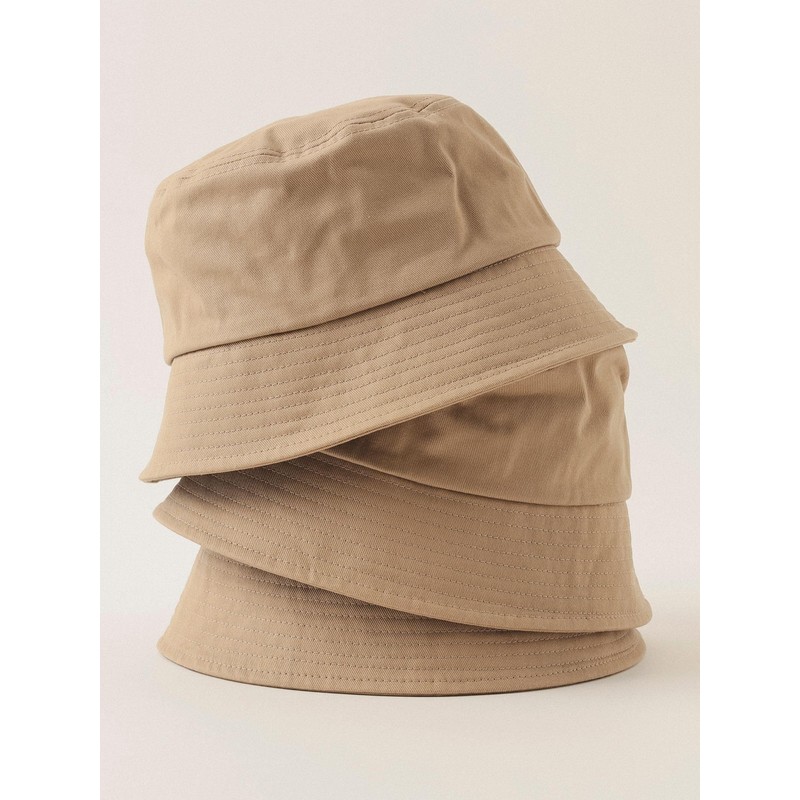 Beams Men's Basic Bucket Hat, beige