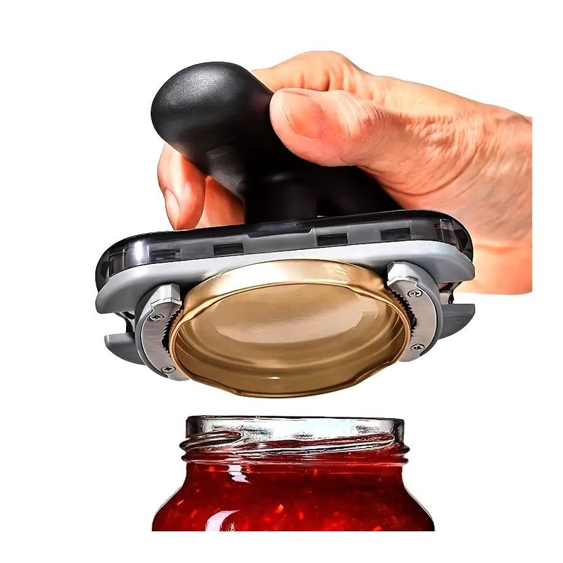 Jar Opener with T-Handle Grip, Adjustable Manual Can and Bottle