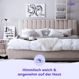 Wolkenfeld Bed Linen 135 x 200 cm Cotton White Breathable Renforcé Bed Linen Set with 1 x Duvet Cover 135 x 200 cm and 1 x Pillowcase 80 x 80 cm - White