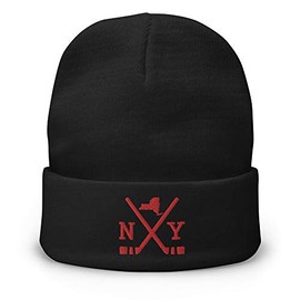 New York Hockey Sticks Retro NY Ranger Winter Beanie Cap Hat Black