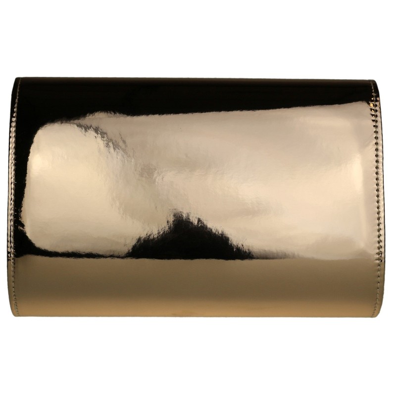 Girly HandBags Glossy Plain Clutch Bag -- Champagne