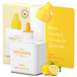 THERAPISPA Nail & Cuticle Oil with Avocado, Jojoba, Biotin & Vitamin E – Nail Growth Oil for Strengthening, Hydrating & Reviving Peeling Nails (Lemon, 2.0 fl oz)