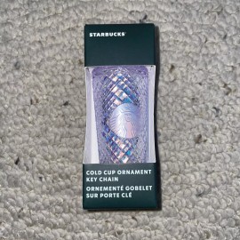 Starbucks NEW Starbucks Cold Cup Ornament Keychain Iridescent Jeweled Tumbler 2022