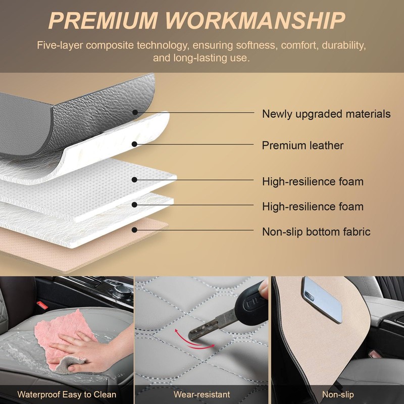 Joy Forserve Front Car Seat Covers for Land Rover,Leather Waterproof