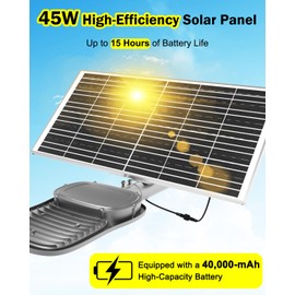 Engrepo Solar Street Light Outdoor, 20000LM Solar Parking Lot Lights Commercial Dusk to Dawn Outside, IP65 Waterproof Security Led Flood Light with Remote Control for Street, Court, Barn, Yard.