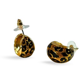 Jewelry by Hao 18K Gold Plated Cheetah Leopard Print Hoop Earrings | Morden Leopard Animal Print Accessories for Women | Leightweight Boho Jewelry