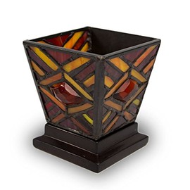 Mission Style Stained Glass Keepsake Urns - Extra Small Holds 1 Cubic Inch of Ashes - Red Cremation Urn for Ashes