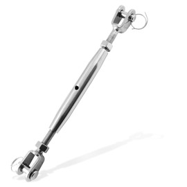 suiwotin 1/2" (M12) Turnbuckle Stainless Steel Jaw and Jaw Turnbuckle Rigging Screw, Closed Body Turnbuckle Jaw for Marine Grade Pack of 1