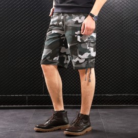 CANASOUR Pantalones cortos de sarga para hombre al aire libre, Camuflaje azul, 30
