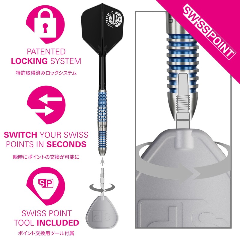 TARGET Darts Sereno G2 Steel Tip Darts with Kflex, 25G