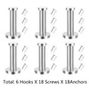 EBOOT 6 Pieces Stainless Steel Wall Mount Robe Coat Hook