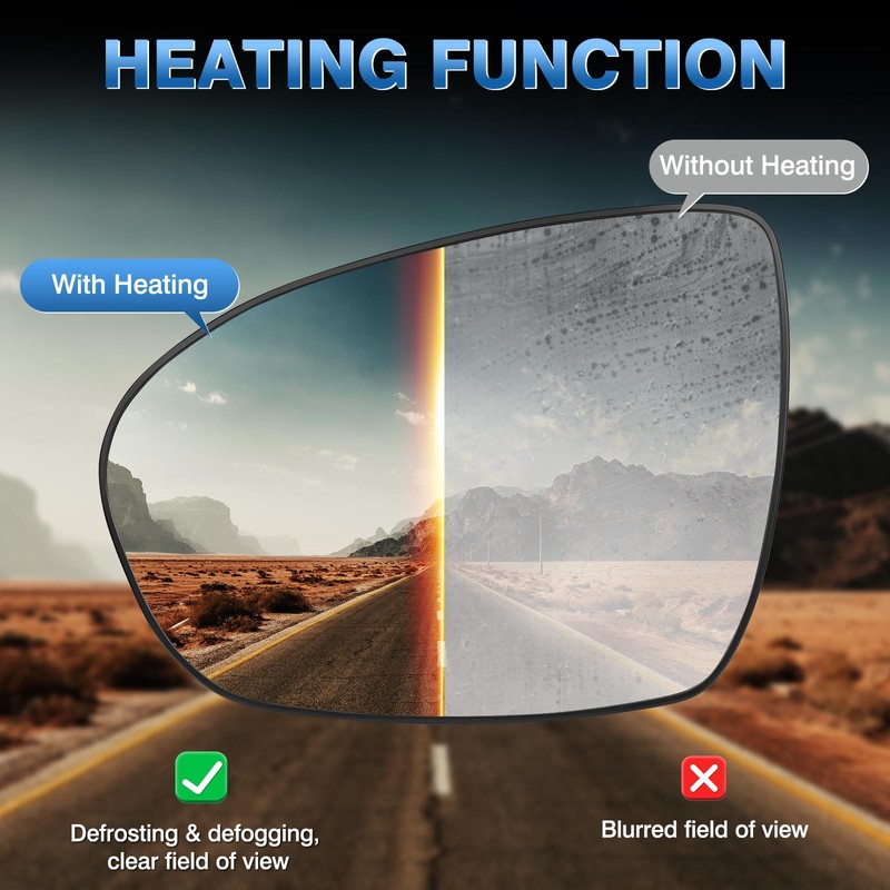 TOP-MAX Driver Side Heated Mirror Glass Compatible with 2011 2012