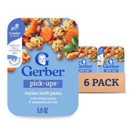 Gerber Stage 3 Baby Food, Italian Herb Pasta, Gerber Pick-Ups, Baby Led Feeding, Finger Foods for Babies, 6-Pack