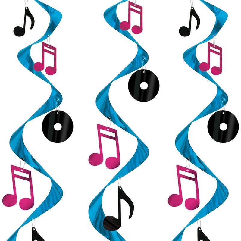 Beistle 3-Pack Rock and Roll Whirls, 30-Inch