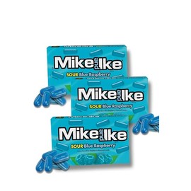 Mike and Ike Chewy Candies – 3 Pack (4.25 oz Each) – Gluten-Free, Fat-Free, Theater Box Size – Assorted Flavors Available (Sour Blue Raspberry)