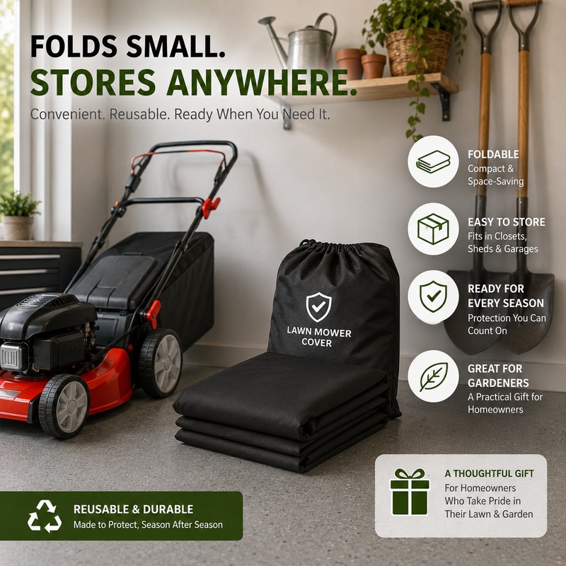 Lawn Mower Cover for Outdoor Storage – 210D Oxford Weather-Resistant