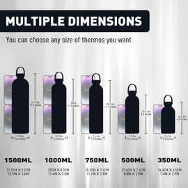 Exllena Small Water Bottles 12 oz with Handle Lid and Carabiner, Mini Insulated Water Bottle Double Wall Vacuum Leakproof for Kids/Adults (Black)