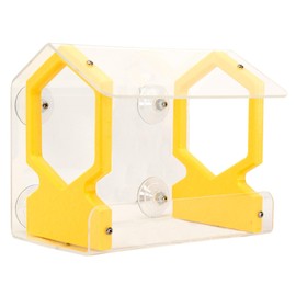 JCs Wildlife Geometric Diner 9 Window Bird Feeder - Easy to Clean and Fill - Holds 3 Cups of Seed - Mounts on Any Window - Clear Acrylic and Strong Suction Cups (Green)