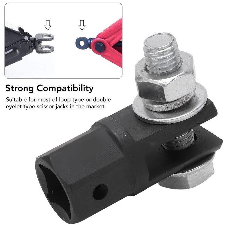 Scissor Jack Adapter, High Strength Universal Scissor Jack Drill Adapter