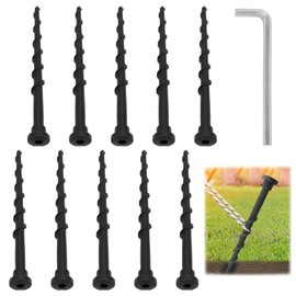 Zyluniy Pack of 10 Ground Screws Lawn Mower Charging Station Screw Tent Screws Pegs for Robotic Lawnmower Garage Ground Nails Compatible with Husqvarna Automower 105 305 308 Length 13.7 cm Garden