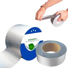 Cinta de Butilo Impermeable para Exteriores Aluminio sin COV Reparación de Fugas en Tuberías, Toldos, Ventanas y Techos Sellado Duradero y Resistente al Agua | 5 metros (10cm)