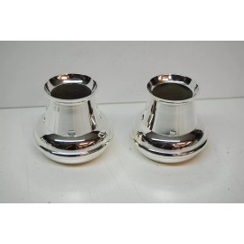 PAIR OF SILVER PLATED - 1 1/2" BOVE CANDLE FOLLOWERS TOPPERS BURNERS CHASERS