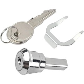 A Set Universal Stainless Toolbox Lock, Toolbox Lock Iron Cabinet Insert Linkage Drawer Set,180° Rotation Unlocking, Cabinet Hardware (1 Fastening tab and 2 Keys,1 Cylinder)