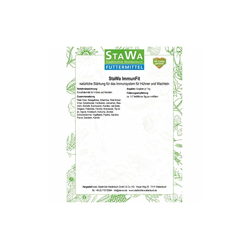 STAWA ImmunFit Natural Immune System Strengthener for Chickens and Quails,