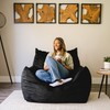 Big Joe Foam Beanbag Chair, Imperial Lounger, Black Plush
