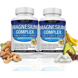2pcs Magnesium Complex & Essentialmagnesium Fitness Edible Sin Sabor