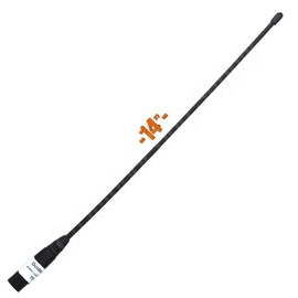 Whippy 14" Extended Range Flexible Antenna (BNC-Quick Connection, Black)