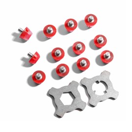 STUDIAMONDS TPU Football Studs-12X Replacement Football Cleats with 2X Studs Spanner included. (Translucent Red)