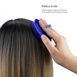 Segbeauty 4pcs Scalp Massager Shampoo Brush, Shampoo Massage Brush Floriated Shower Comb, Scalp Massager for Hair Growth Beard Brush Pet Grooming Brushes - Blue