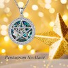 Pentagram Chain 925 Sterling Silver Abalone Shell Pentagram Tree of