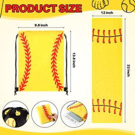 Cosblank 72 Pcs Softball Party Favors Include 12 Softball Foam Stress Ball 12 Softball Keychains 12 Softball Hair Scrunchies 12 Softball Hair Ties 12 Pcs Softball Drawstring Bags 12 Cooling Towel