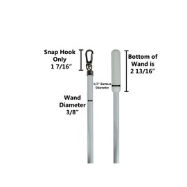 Generic White Aluminum Drapery Curtain Wand Pull Rod w/Swivel Snap & Handle White (4 Pack - 30""), Silver