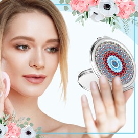 Jetec 18 Pcs Sublimation Blanks Small Compact Mirror Bulk Folding Pocket Makeup Mirror Double Sided Handheld Compact Mirror with Magnification for Purse Women Gift Travel