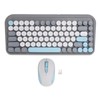 Wireless Keyboard and Mouse Combo 2.4G and Bluetooth Quiet Round