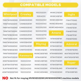 W11307244 W10682535 Washer Lid Lock Assembly (3 Wire) and W10837741 Washer Lid Strike Compatible with Whirl-pool,May-tag,Ken-more Washer WTW4516FW3,MVWX655DW1,NTW4516FW1,WTW5000DW1 by TOMOON