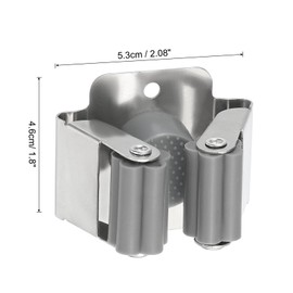 PATIKIL Broom and Mop Holder, 12 Pack Wall Mounted Stainless Steel Mop Hanger Heavy Garden Tool Organizer Rack Hanging Clips with Screws for Home Garage, Grey